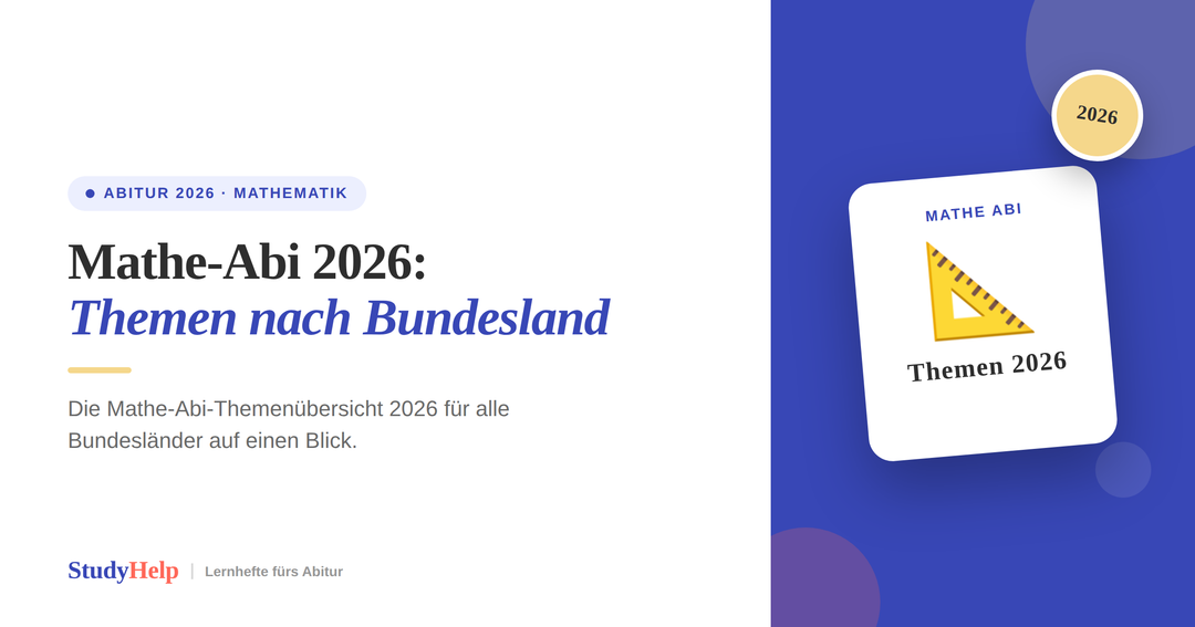 Mathe Abitur 2026: Alle Themen nach Bundesland