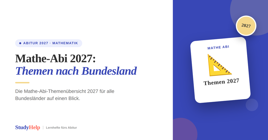 Mathe Abitur 2027: Alle Themen nach Bundesland