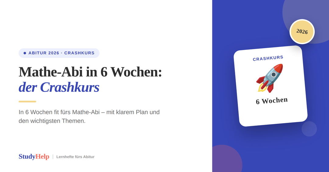 Mathe Abitur in 6 Wochen meistern: Dein ultimativer Crashkurs 2026