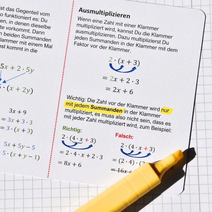 Mathe Spickzettel A6: Lernkarten für die 5.-7. Klasse