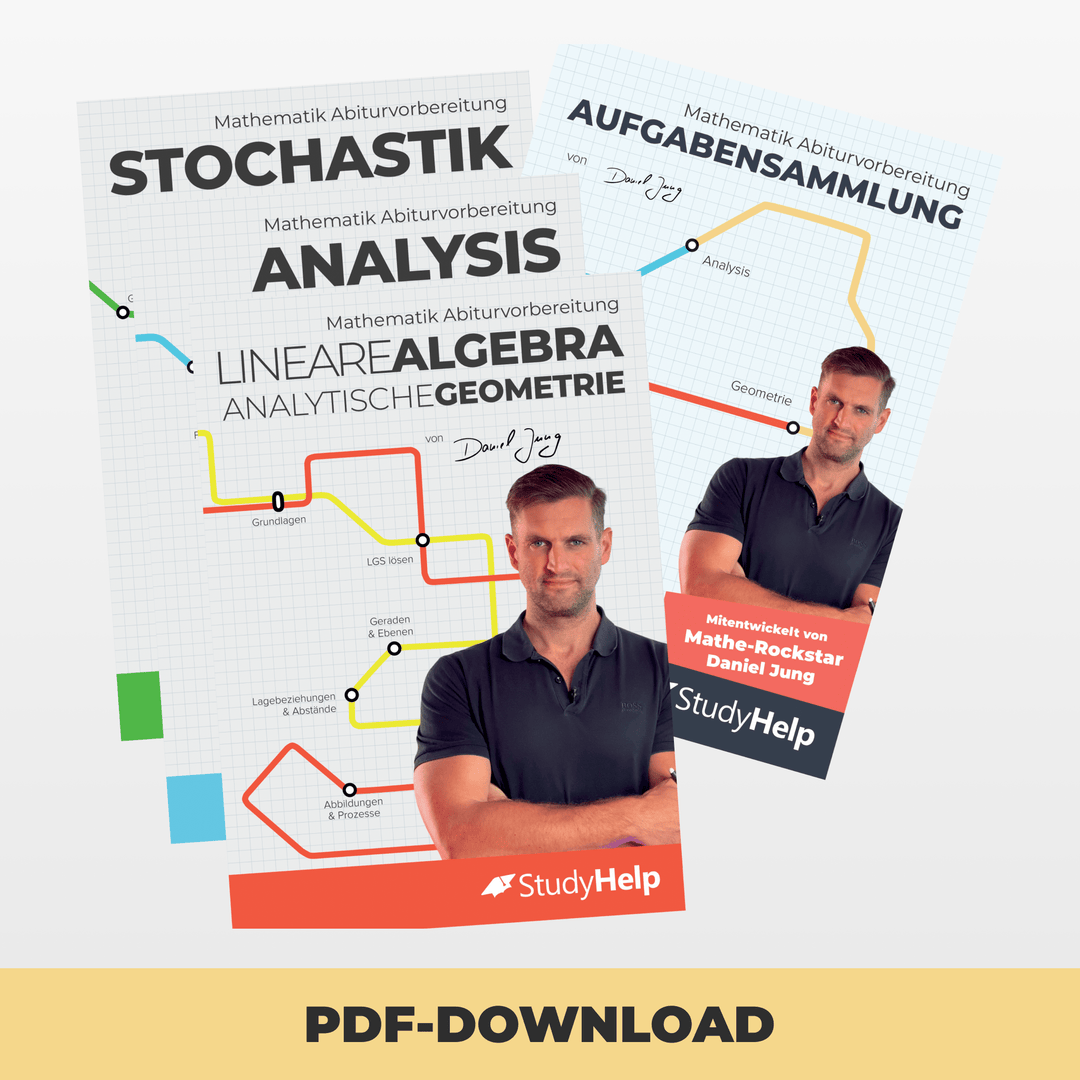 Mathe Abitur Lernhefte Set + Aufgabensammlung | StudyHelp Verlag.