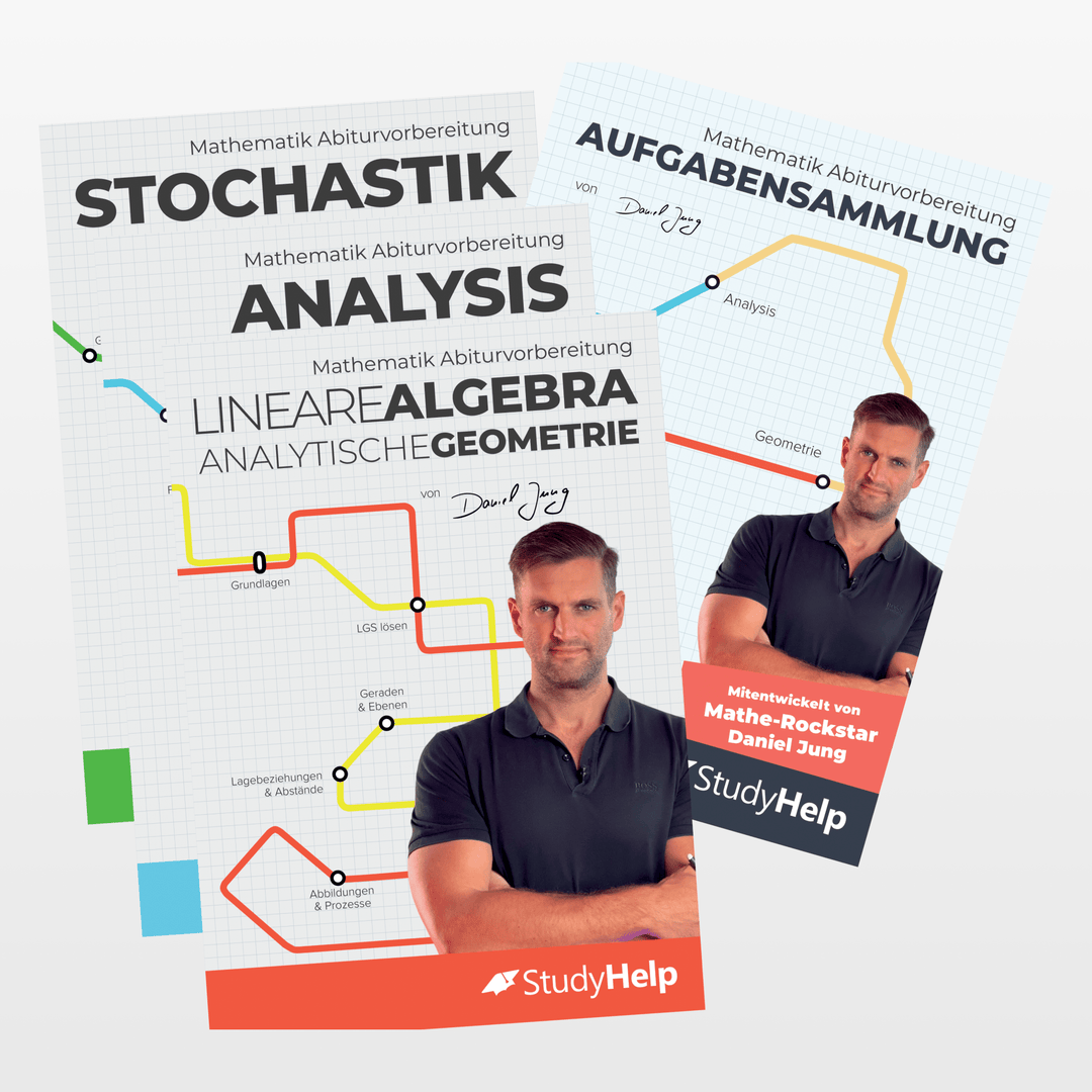 Mathe Abitur Lernhefte Set + Aufgabensammlung | StudyHelp Verlag.