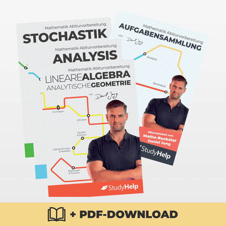 Mathe Abitur Lernhefte Set + Aufgabensammlung | StudyHelp Verlag.