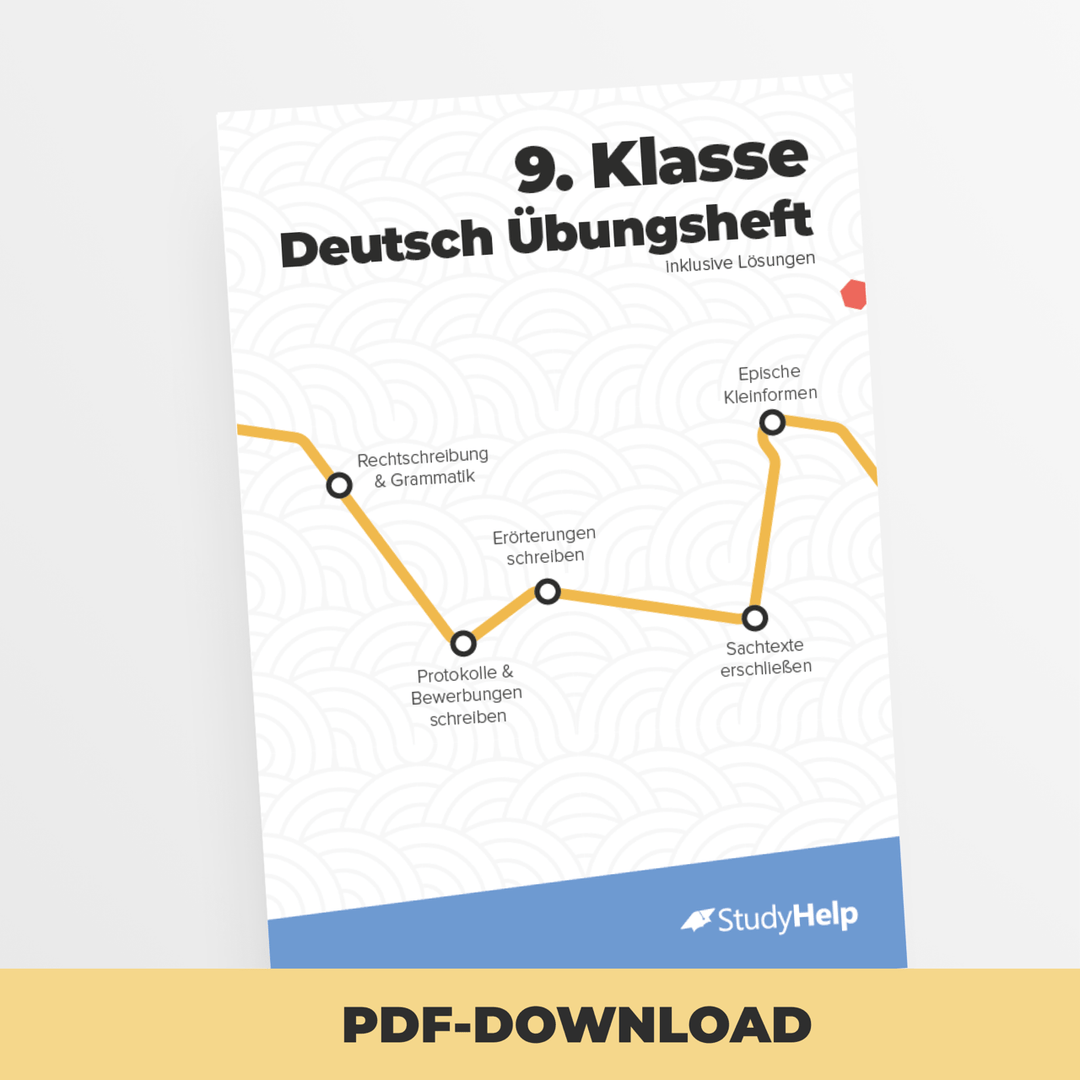 Deutsch Übungsheft 9. Klasse | StudyHelp Verlag.