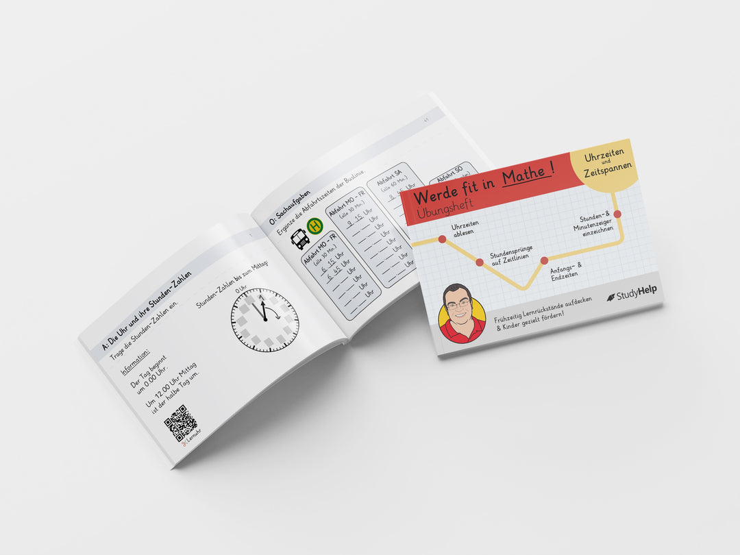 Werde fit in Mathe - Uhrzeiten und Zeitspannen | StudyHelp Verlag.
