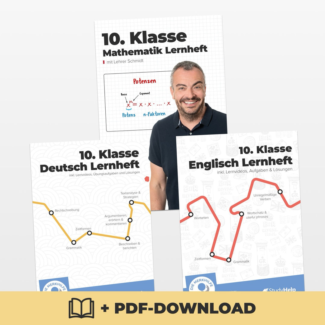 Hauptfächer Set für die 10. Klasse | StudyHelp Verlag.
