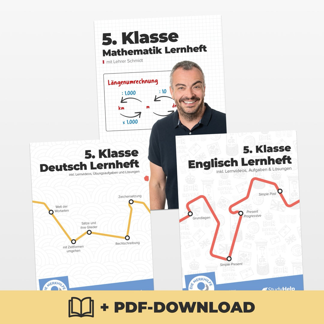 Hauptfächer Set für die 5. Klasse | StudyHelp Verlag.