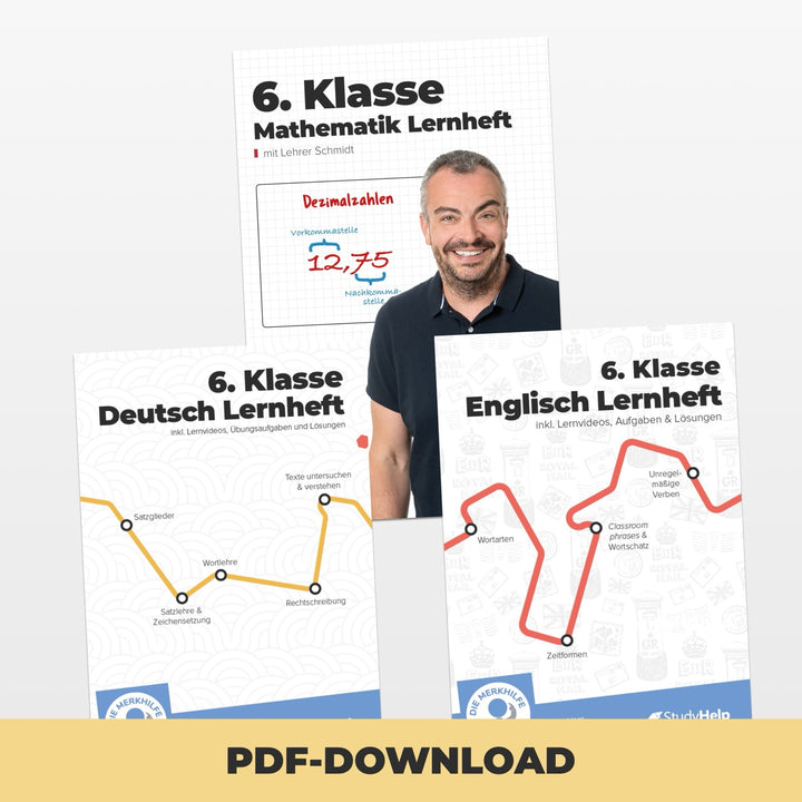 Hauptfächer Set für die 6. Klasse | StudyHelp Verlag.
