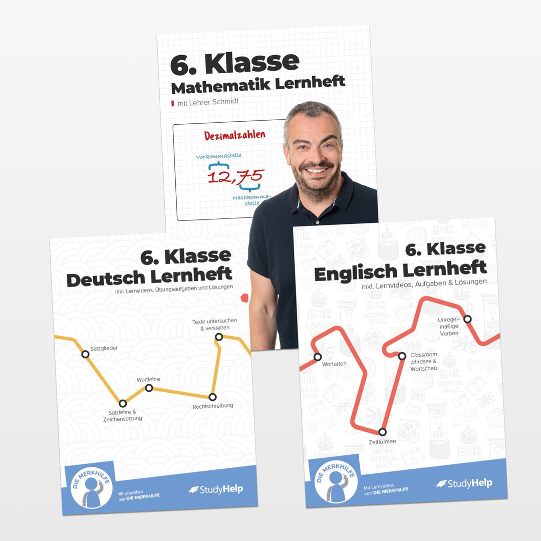 Hauptfächer Set für die 6. Klasse | StudyHelp Verlag.