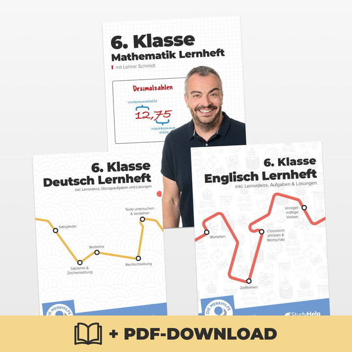 Hauptfächer Set für die 6. Klasse | StudyHelp Verlag.