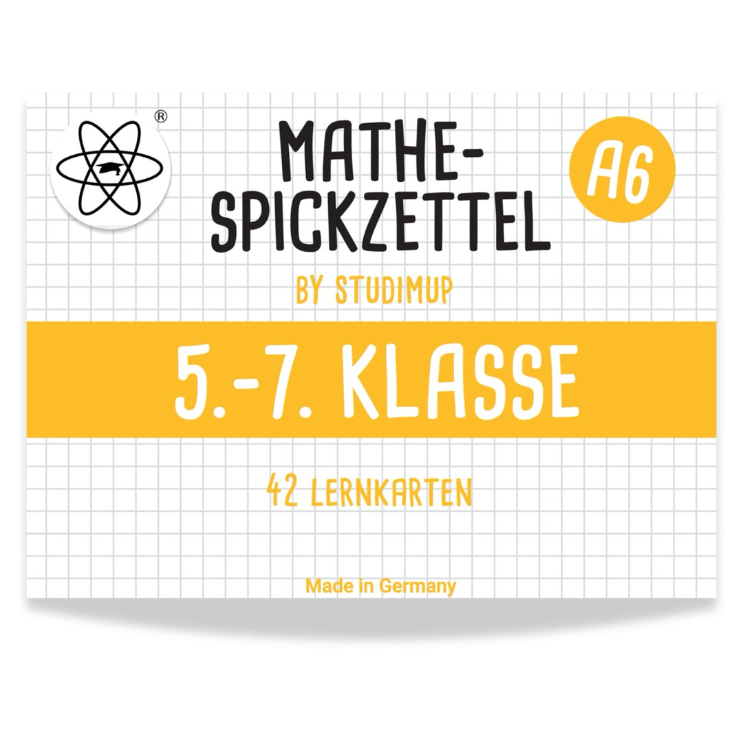 Mathe Spickzettel A6 Pro: Lernkarten für die 5.-7. Klasse | Studimup.