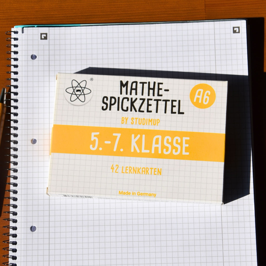 Mathe Spickzettel A6 Pro: Lernkarten für die 5.-7. Klasse | Studimup.