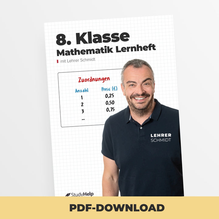 Mathematik Lernheft 8. Klasse by Lehrer Schmidt | StudyHelp Verlag.