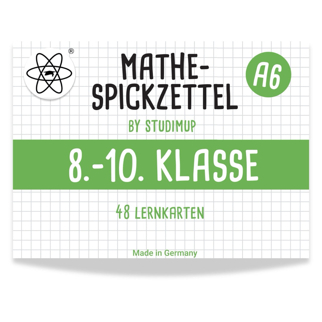 Mathe Spickzettel A6 Pro: Lernkarten für die 8.-10. Klasse | Studimup.
