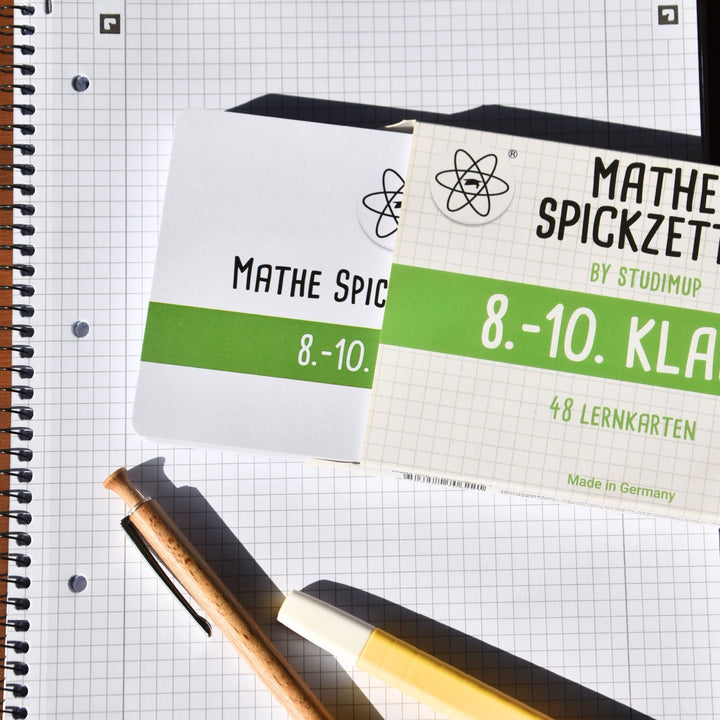 Mathe Spickzettel A6 Pro: Lernkarten für die 8.-10. Klasse | Studimup.
