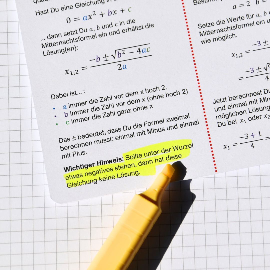 Mathe Spickzettel A6 Pro: Lernkarten für die 8.-10. Klasse | Studimup.