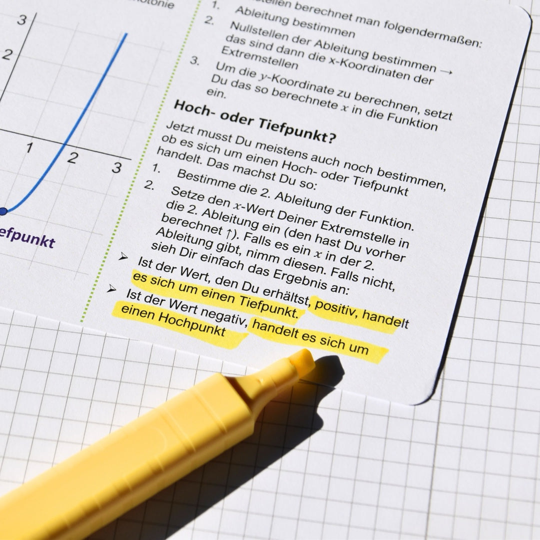 Mathe Spickzettel A6 Pro: Lernkarten für das Gymnasium | Studimup.