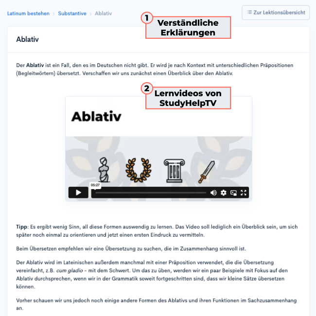 Latein Onlinekurs | StudyHelp Verlag.