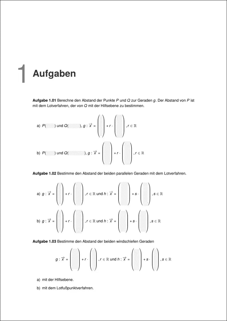Aufgaben zu Abstandsberechnungen | StudyHelp Verlag.