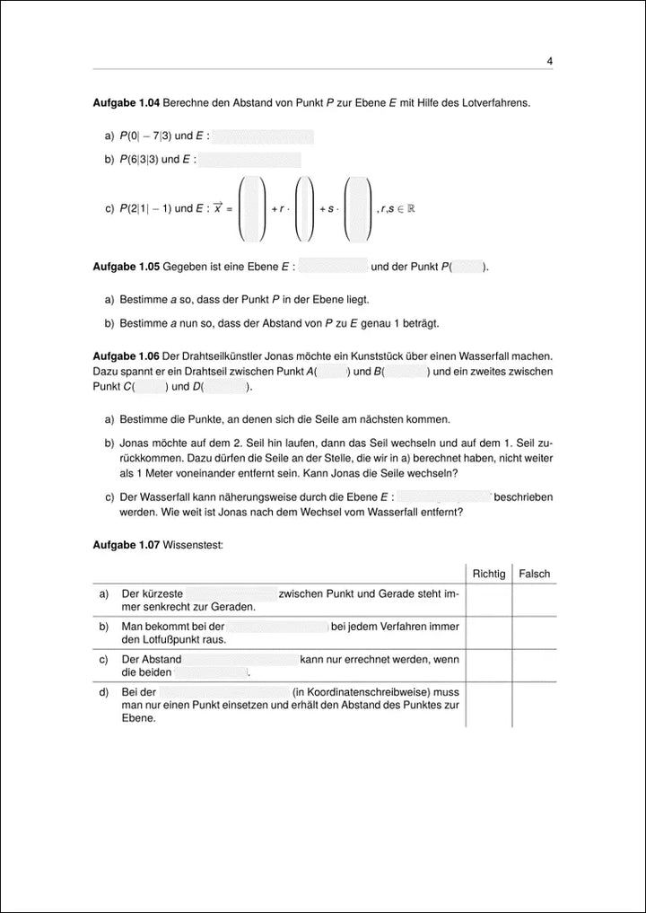 Aufgaben zu Abstandsberechnungen | StudyHelp Verlag.