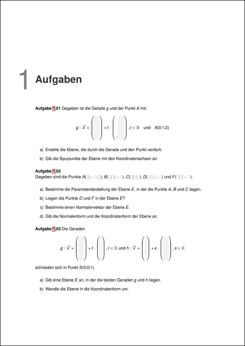 Aufgaben zu Ebenen | StudyHelp Verlag.