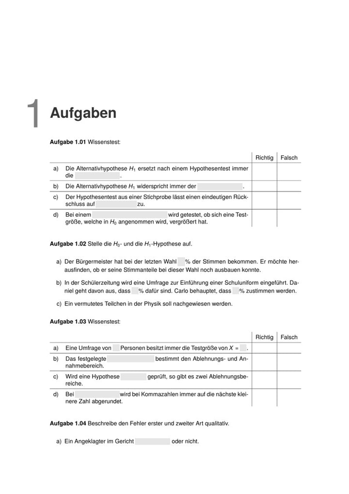 Aufgaben zu Hypothesentest | StudyHelp Verlag.