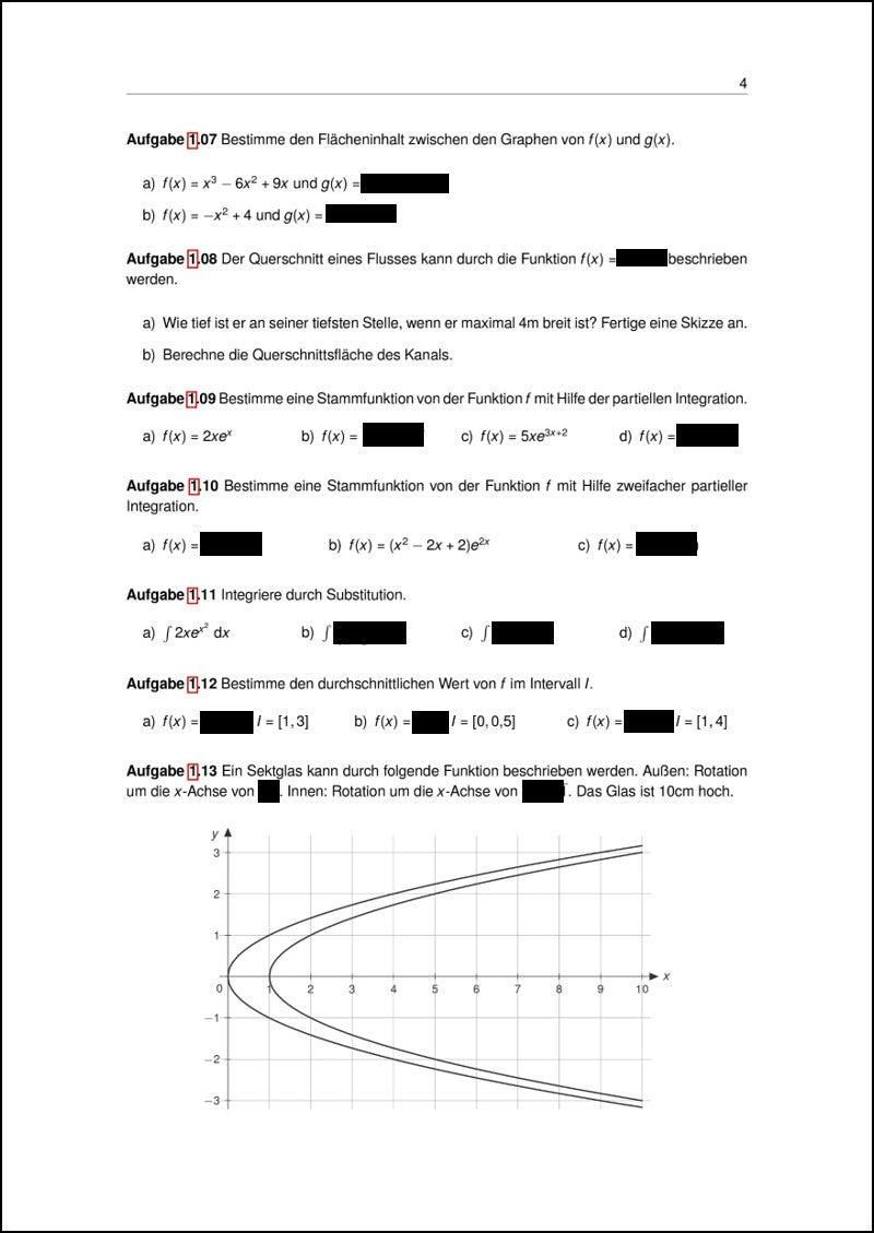 Aufgaben zu Integralrechnung | StudyHelp Verlag.