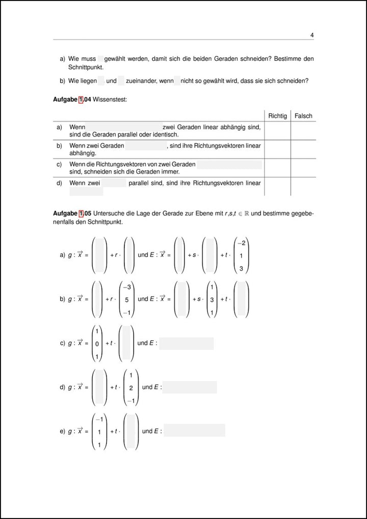 Aufgaben zu Lagebeziehungen | StudyHelp Verlag.