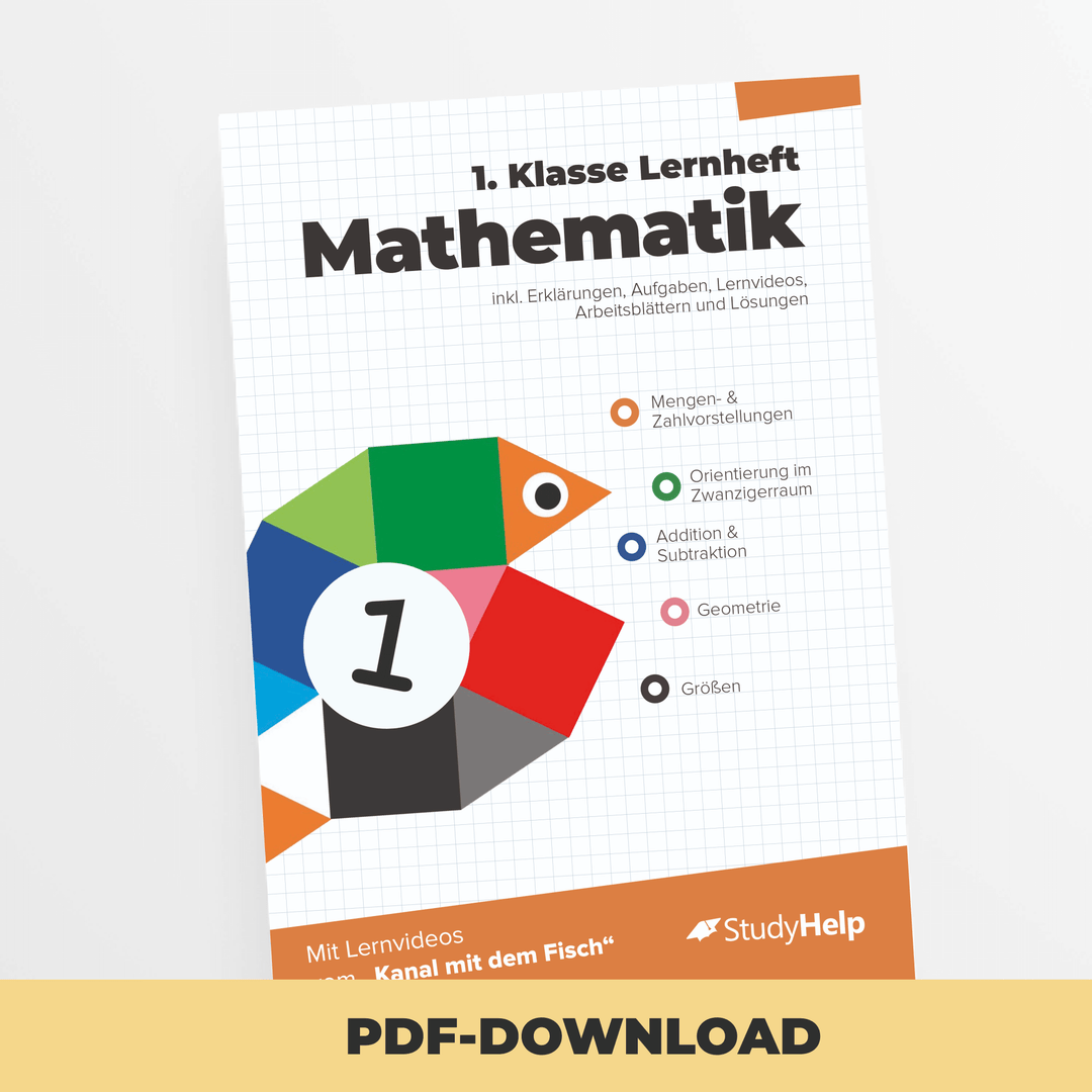 Mathematik Lernheft 1. Klasse - Der Kanal mit dem Fisch | StudyHelp Verlag.