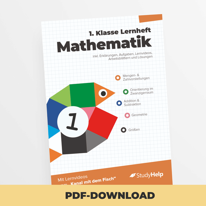 Mathematik Lernheft 1. Klasse - Der Kanal mit dem Fisch | StudyHelp Verlag.