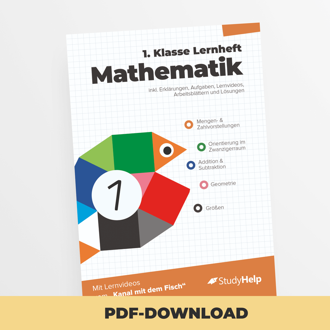 Mathematik Lernheft 1. Klasse - Der Kanal mit dem Fisch | StudyHelp Verlag.