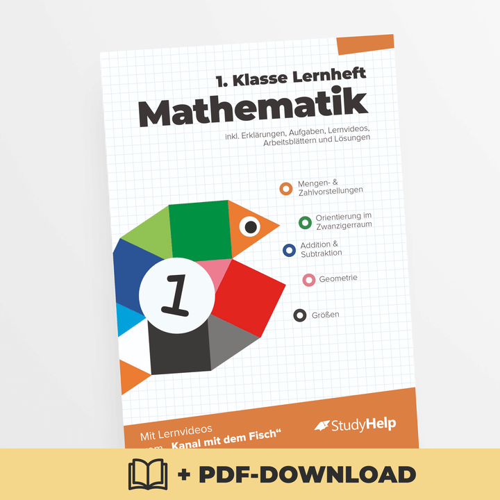 Mathematik Lernheft 1. Klasse - Der Kanal mit dem Fisch | StudyHelp Verlag.