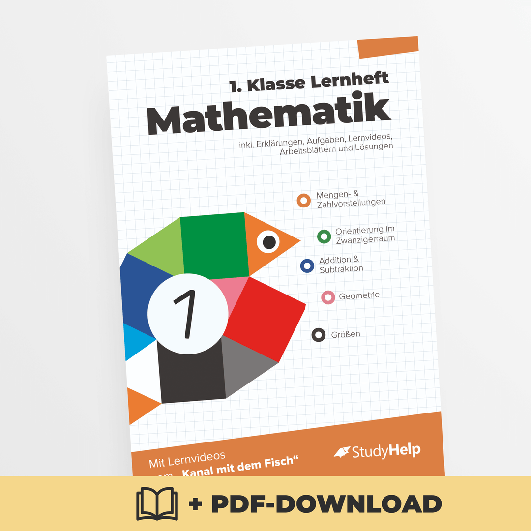 Mathematik Lernheft 1. Klasse - Der Kanal mit dem Fisch | StudyHelp Verlag.
