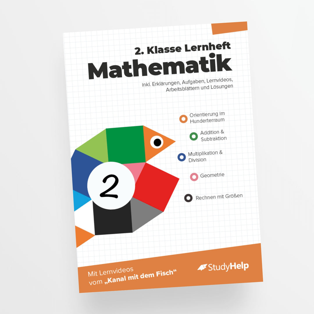 Mathematik Lernheft 2. Klasse - Der Kanal mit dem Fisch | StudyHelp Verlag.