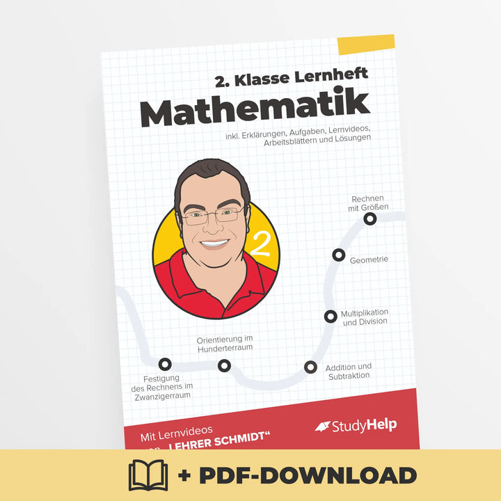 Mathematik Lernheft 2. Klasse - Lehrer Schmidt | StudyHelp Verlag.
