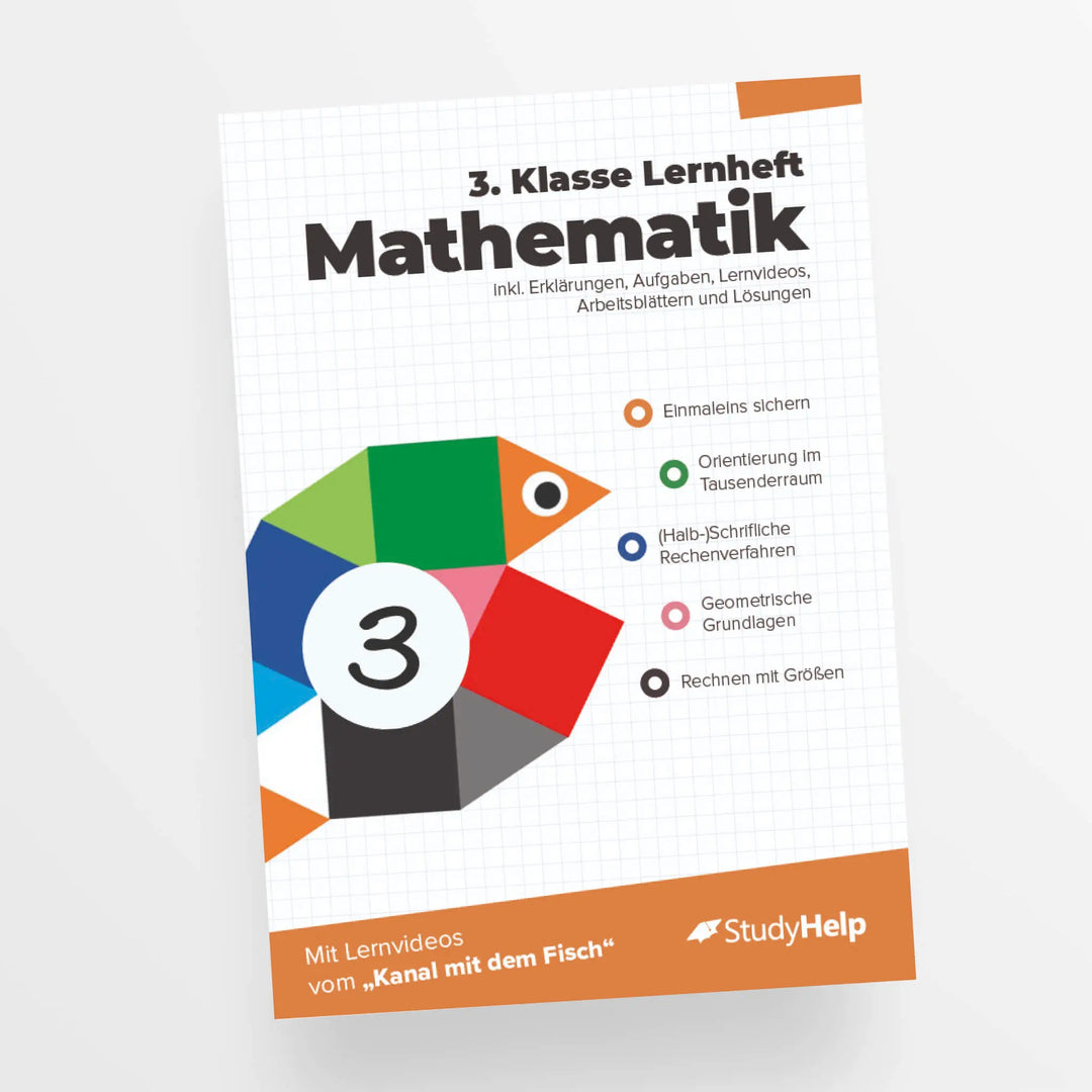 Mathematik Lernheft 3. Klasse - Der Kanal mit dem Fisch | StudyHelp Verlag.