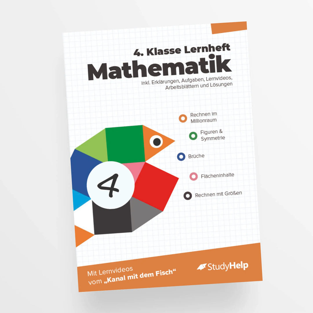 Mathematik Lernheft 4. Klasse - Der Kanal mit dem Fisch | StudyHelp Verlag.