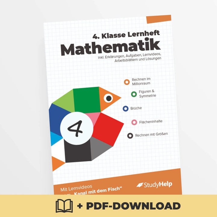 Mathematik Lernheft 4. Klasse - Der Kanal mit dem Fisch | StudyHelp Verlag.