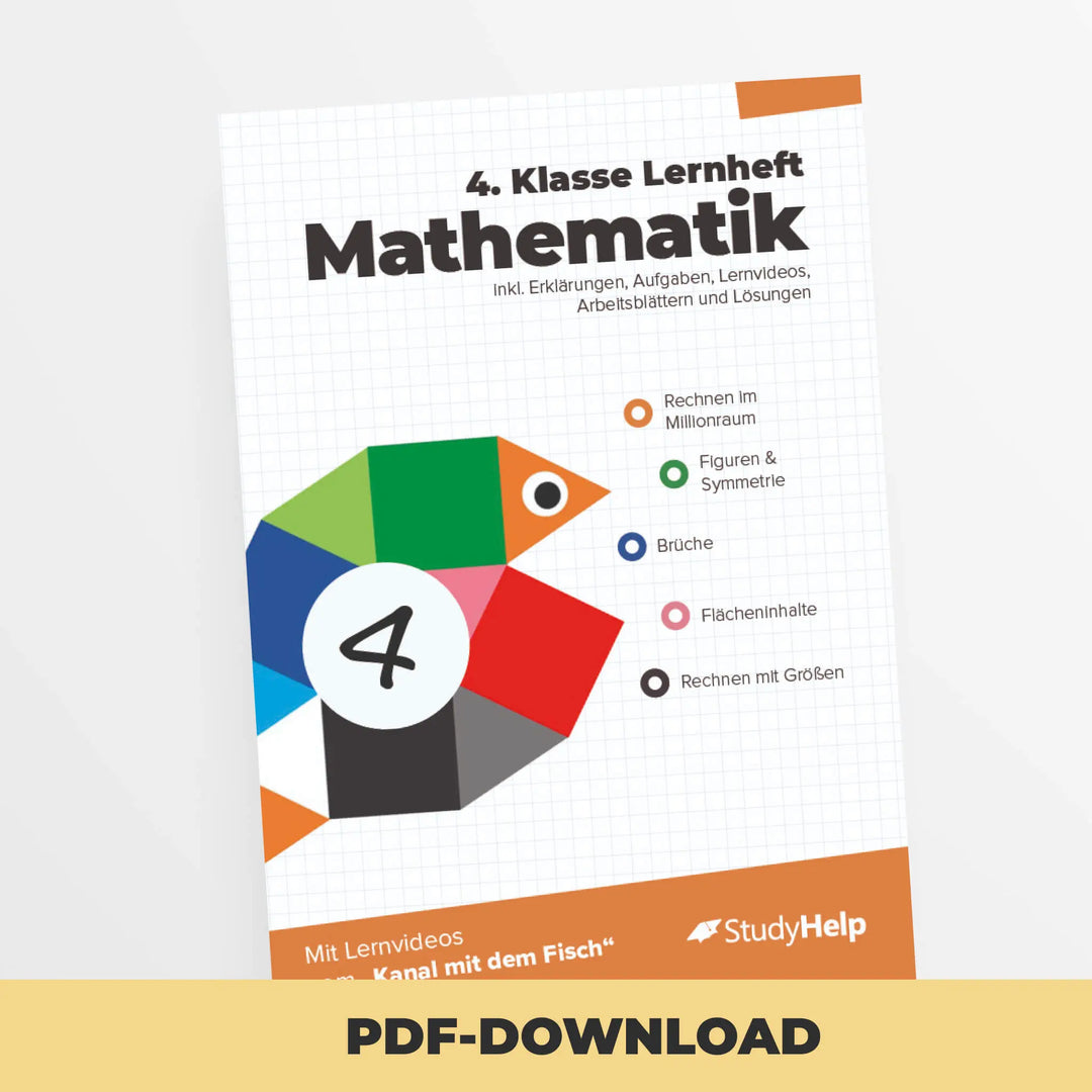 Mathematik Lernheft 4. Klasse - Der Kanal mit dem Fisch | StudyHelp Verlag.