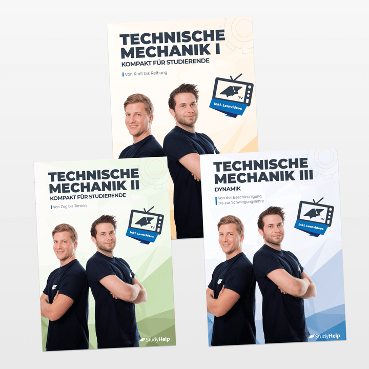 Technische Mechanik 1, 2 & 3 Lernhefte Set | StudyHelp Verlag.